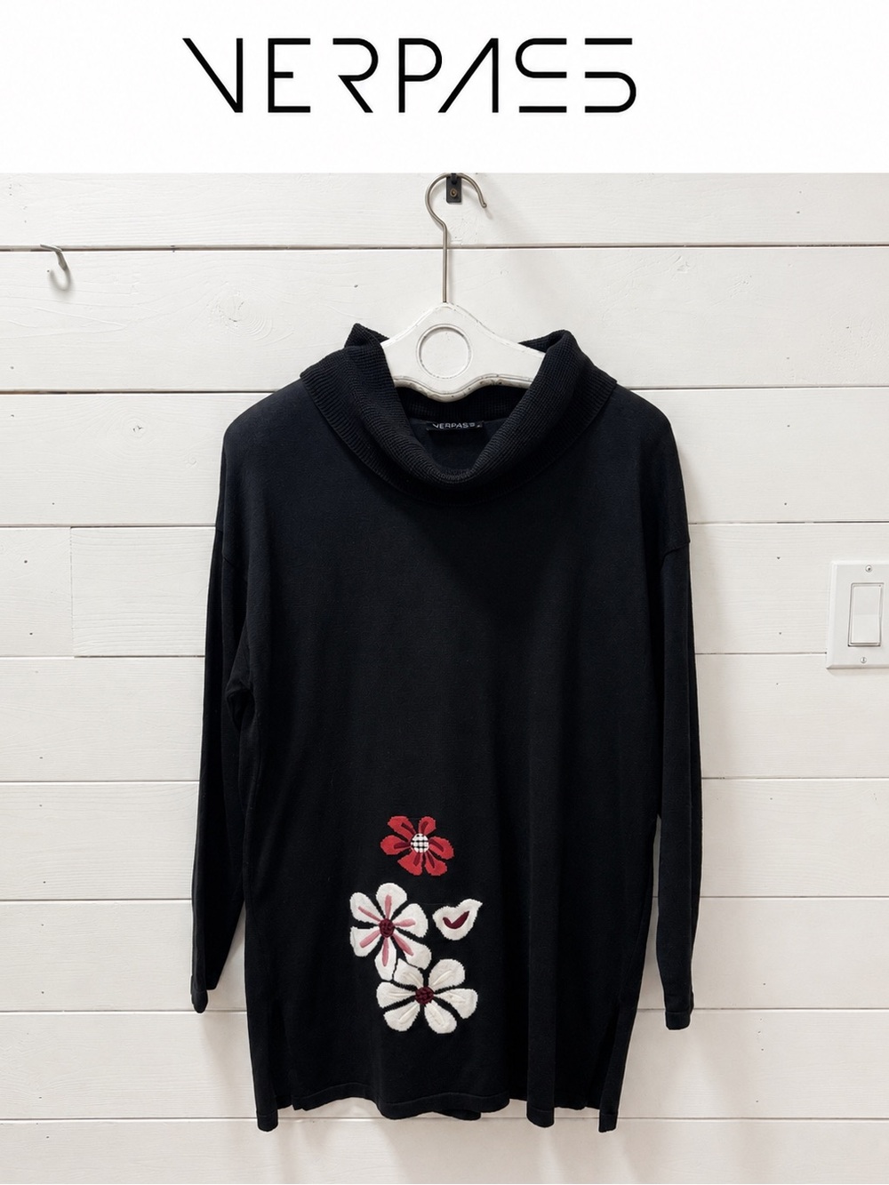 VERPASS Floral Cowl Neck Tunic Black Size 14 Estimated